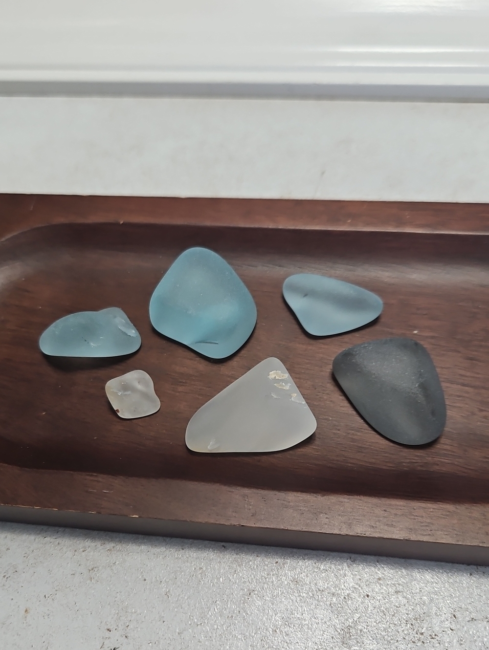 Mixed Sea Glass Collection - Blue, White, Gray